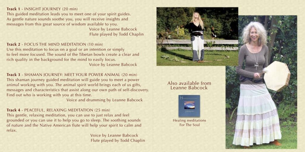 Insightful Meditation CD inside cover by Leanne Babcock