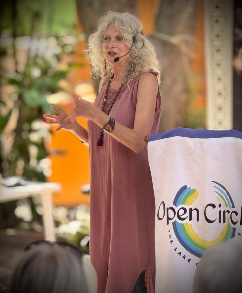Leanne Babcock speaking on stage